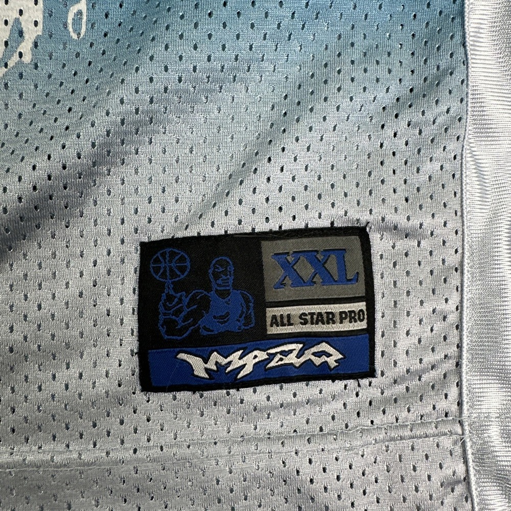 VTG Y2K All Star Pro Basketball Jersey Men 2XL Blue Gradient Hip Hop Dazzle - Picture 3 of 16